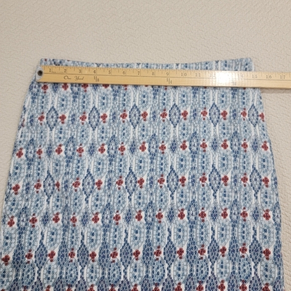 LOFT Blue red Career Knee Length Skirt Size 6 - Picture 6 of 13